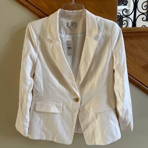 Loft Blazer Size 6 Off White Lined  New With Tags